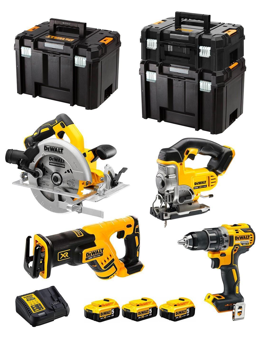 DeWALT Kit DCK421P3T (DCD791 + DCS570 + DCS331 + DCS367 + 3 x 5,0 Ah + DCB115 +