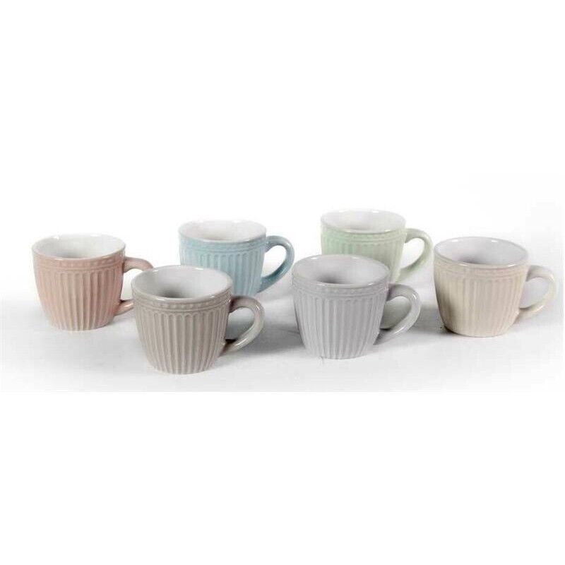 SET 6 TAZZINE DA CAFFÈ CON MANICO MULTICOLORE