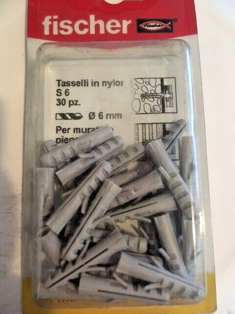 Fischer 20 Tasselli in Nylon S 8 K per tutte le murature x supporti mensole