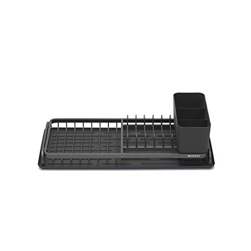 Brabantia Compact Sink Side Scolapiatti Compatto, Alluminio, Dark Grey, 46.3 x 2