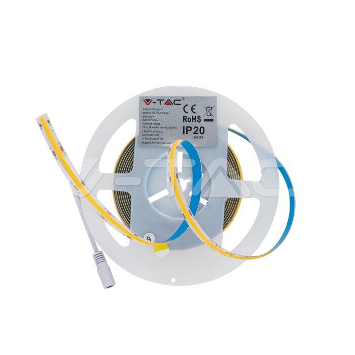 Striscia led COB  flessibile 10W/M monocolore 24V bobina 5 mt V-TAC VT-COB-421
