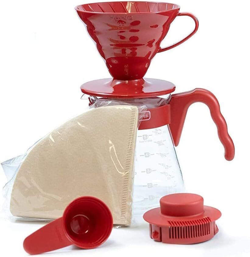Hario V60 coffee server 02 set R VCSD-02R (japan import) 700 ml, Red