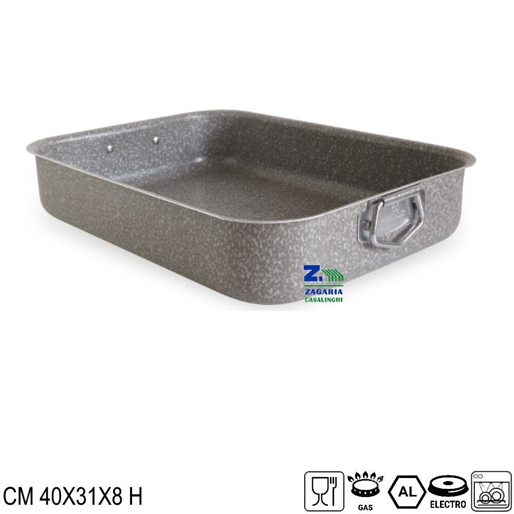 LASAGNERA IN ALLUMINIO ANTIADERENTE CM 40X30X8 H STONE LINE EFFETTO PIETRA