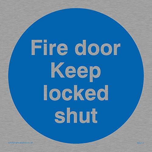 Viking segni ma212-s10-ms"Fire Door Keep Locked Shut" Sign, marine grade, in acc