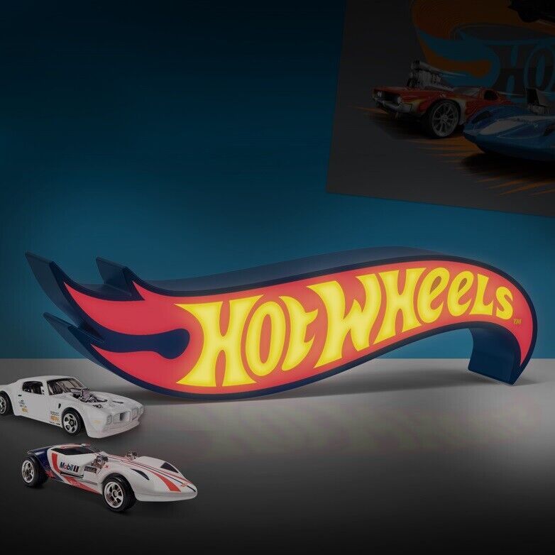 PALADONE HOT WHEELS LOGO LIGHT LAMPADA DA TAVOLO APPLIQUE A PARETE CARS MACHINE
