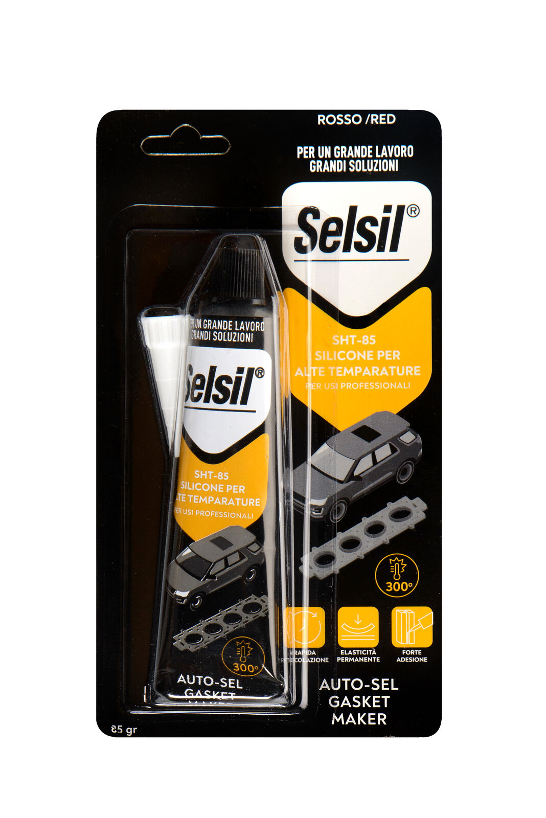 503796   Q.TA'. 12 SELSIL SILICONE ALTE TEMPERATURE SHT-85 ROSSO 85 G