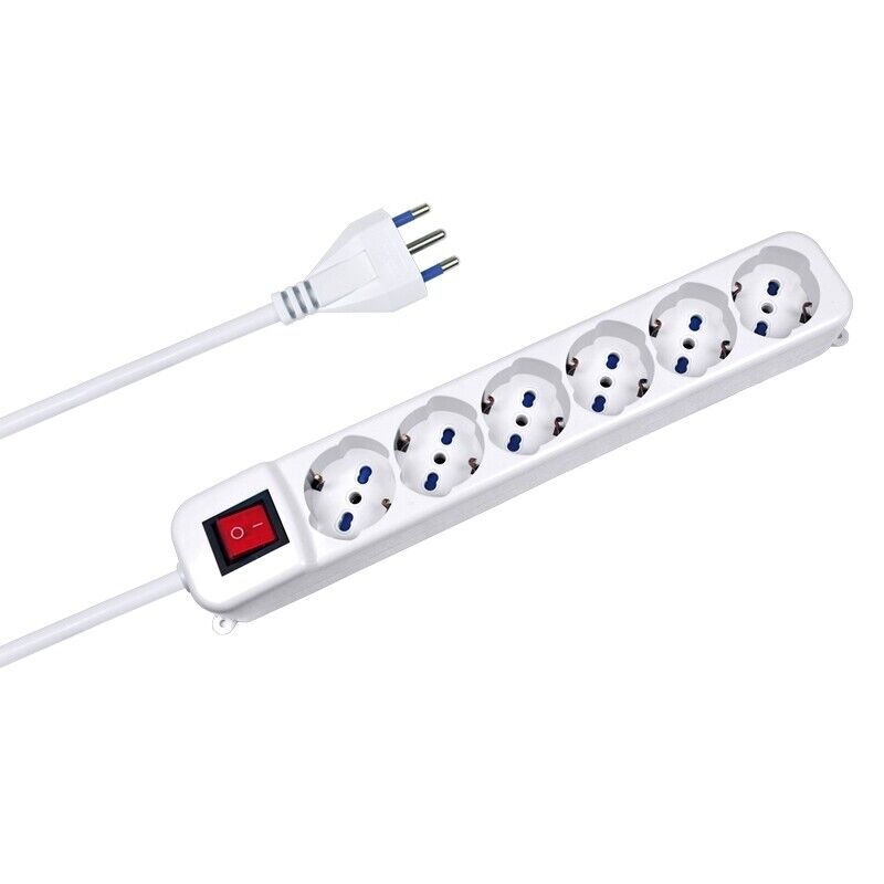 Presa Multipla con Interruttore NOVA LINE CE31/6C