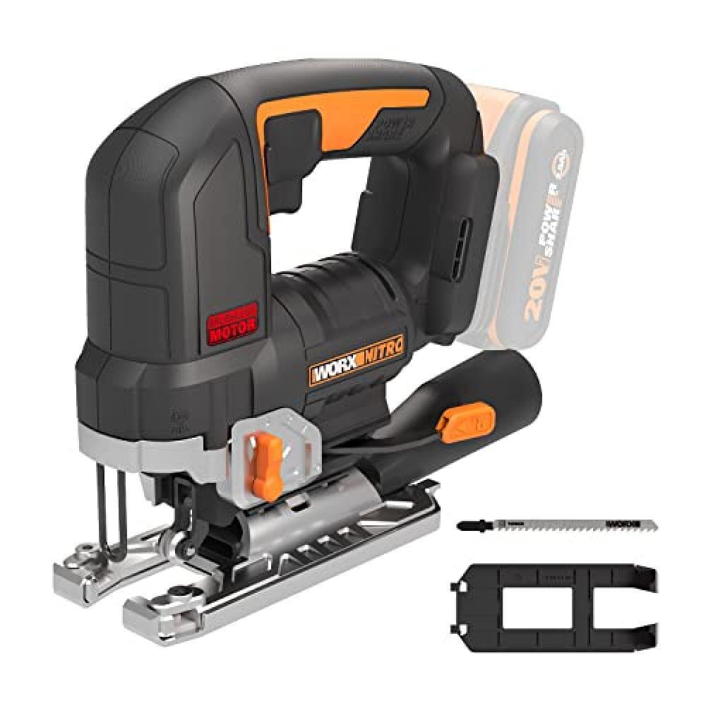 WORX Nitro 18V (20V Max) Cordless Jigsaw, PowerShare, Brushless, 3500spm, Massim