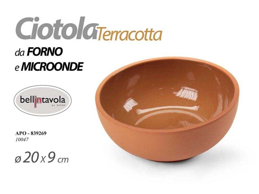 CIOTOLA TERRACOTTA GICOS CM. 20X9 ADATTA PER FORNO E MICROONDE