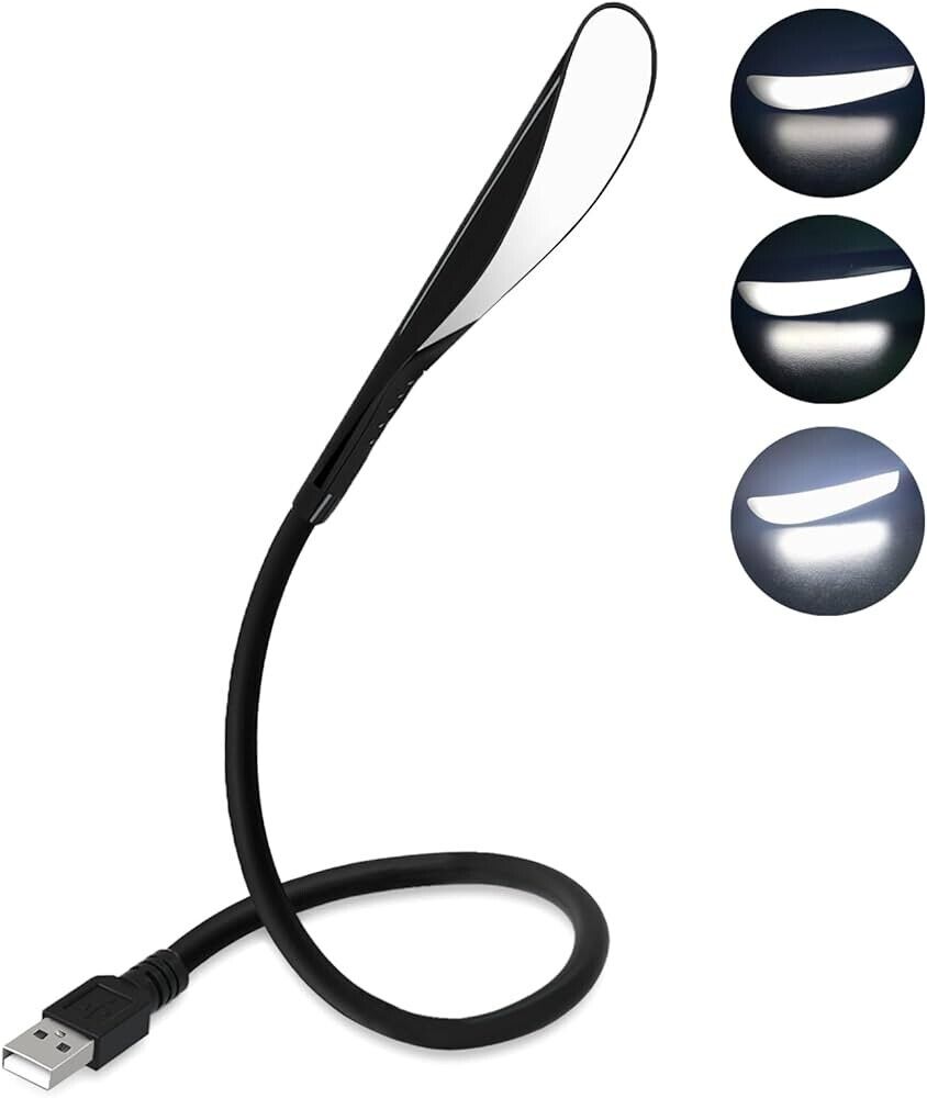 USB Lamp Reading Lamp with 3 Levels of Brightness and Flexible Arm