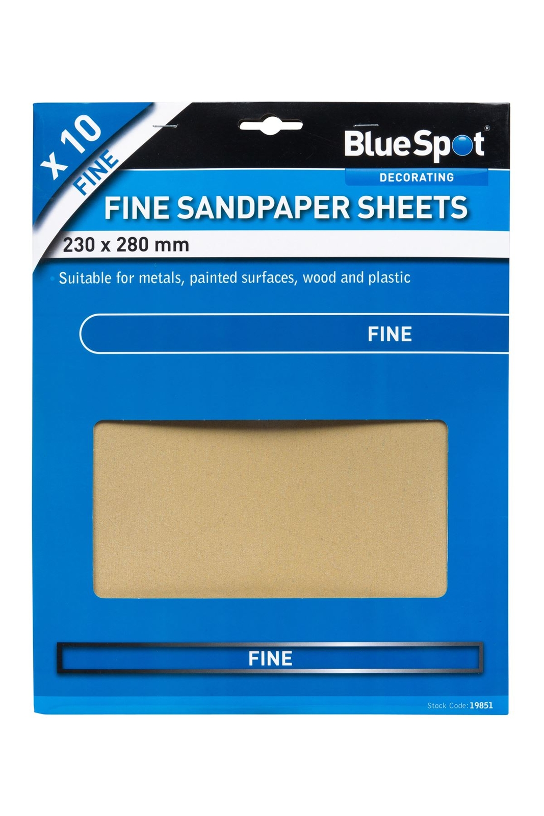 Strumenti Blue Spot - Carta vetrata fine da 10 pezzi