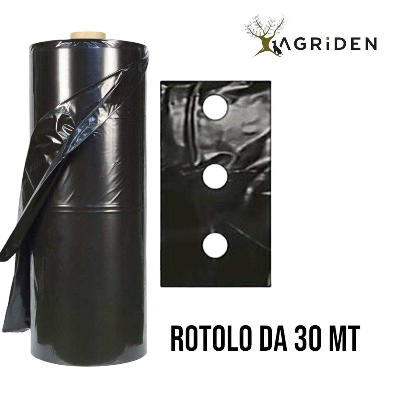 ROTOLO TELO PER PACCIAMATURA POLIETILENE FORO CENTRALE MT 1,2 x 30 - lif