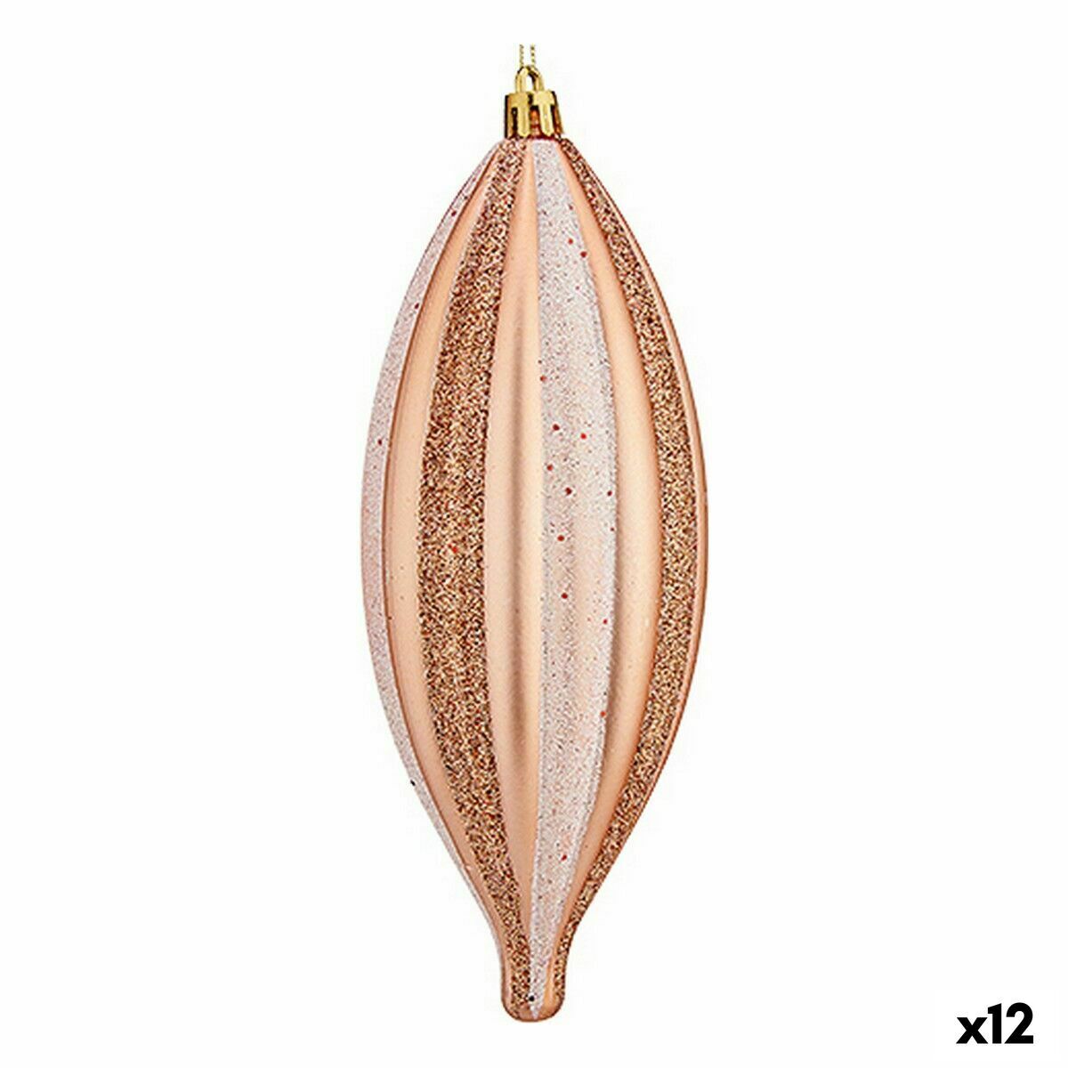 Set di Addobbi di Natale Affusolato Rame PVC 3 x 3 x 18 cm [12 Unità]