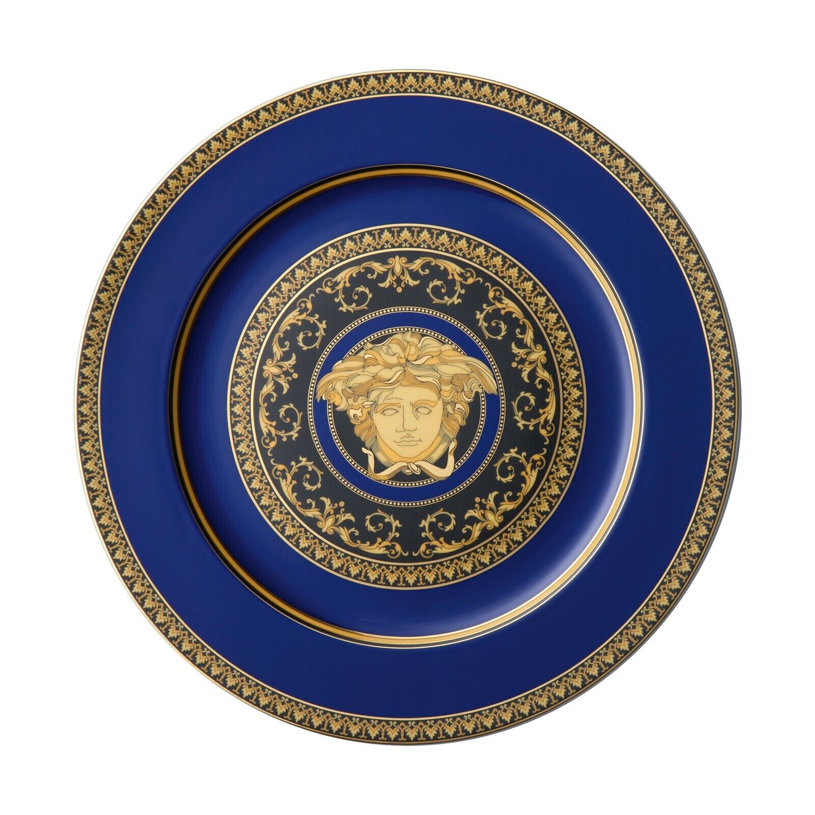 Versace Rosenthal - Piatto Segnaposto 30cm Medusa Blue Versace - Porcellana