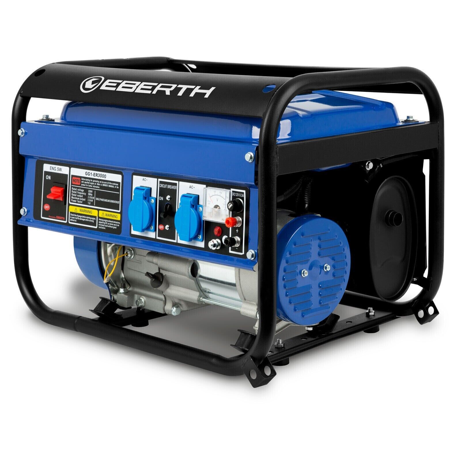 EBERTH GENERATORE DI CORRENTE 3000 WATT PORTATILE GRUPPO ELETTROGENO 4T MONOFASE