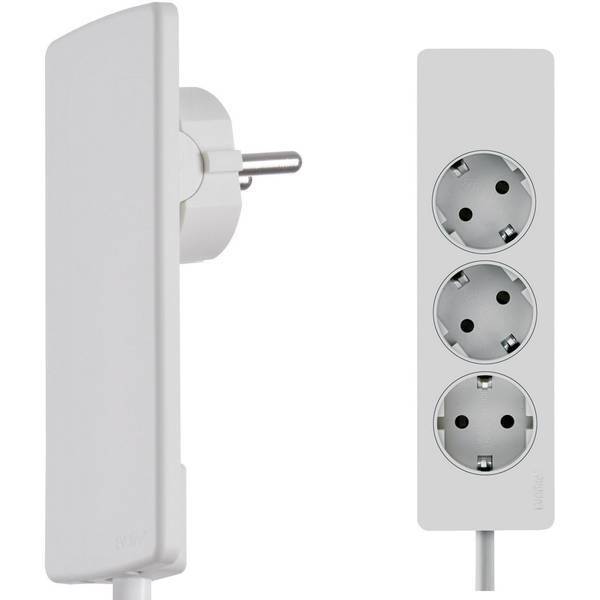 Evoline 151000156300 multipresa senza interruttore 3 scomparti bianco schuko