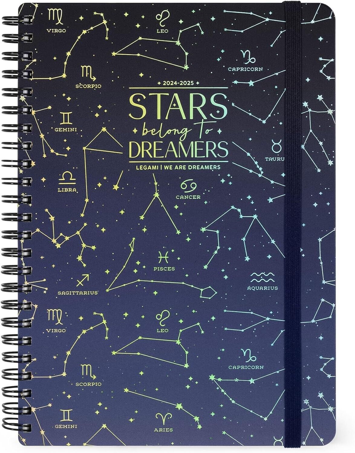 AGENDA SETTIMANALE 16 mesi 2024 2025 LEGAMI STARS stelle 21X15 LARGE spiralata