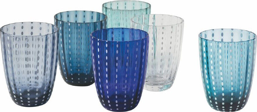 Villa deste Set 6 bicchieri acqua 300 ml in vetro Kalahari Ocean 2195173