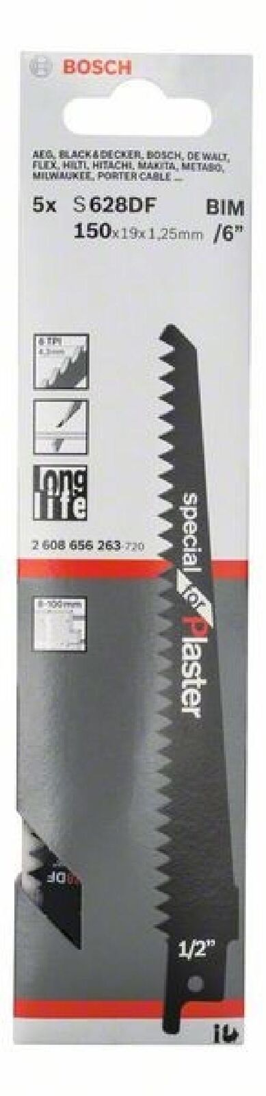Set 5 lame per sega universale S 628 DF Special for Plaster