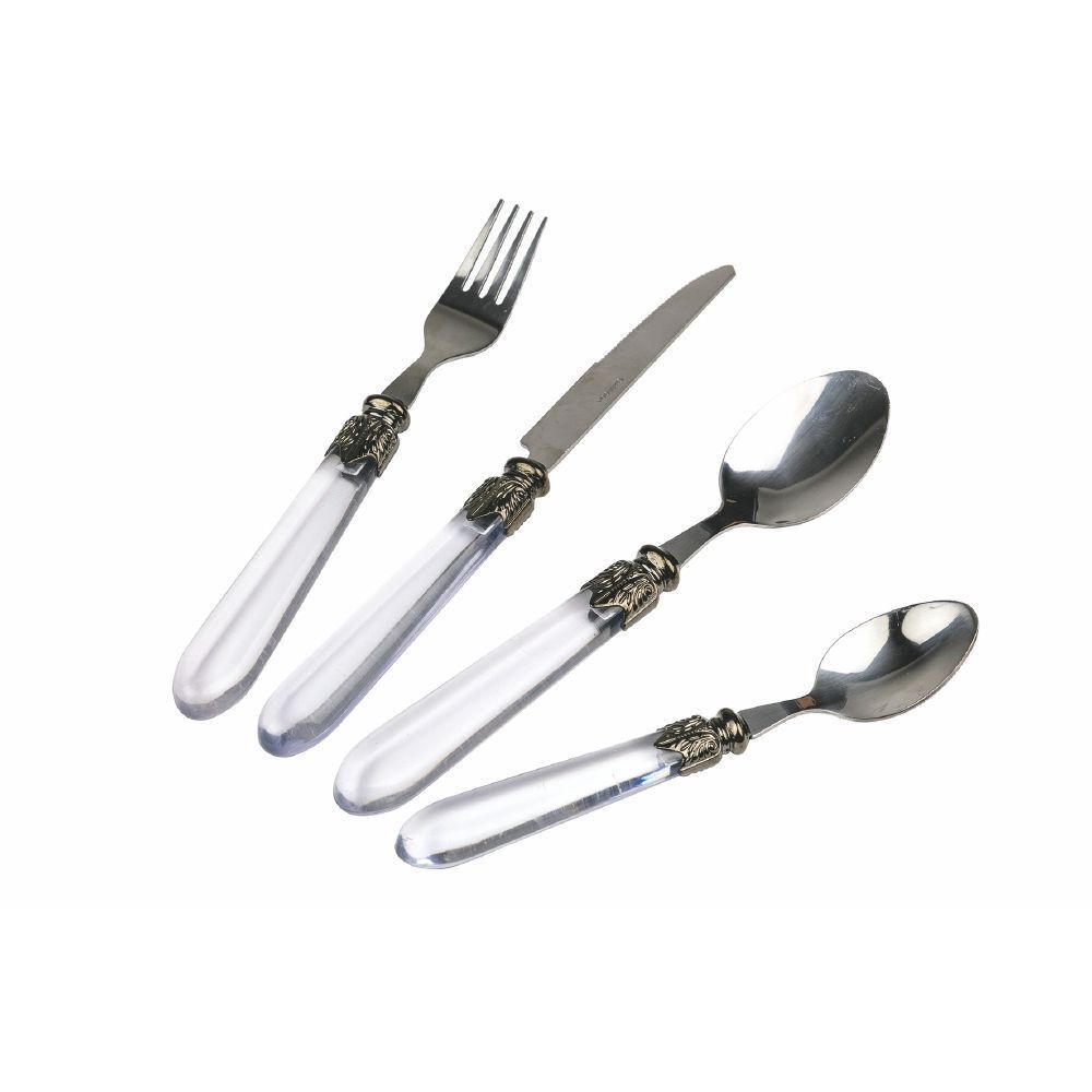 VDE TIVOLI 1996 Imperial Set 24 Posate In Acciaio Con Impugnatura In Plastica Tr