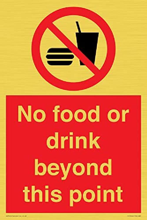 No food or drink beyond this point Cartello - 200x300mm - A4P