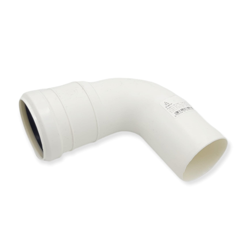 STABILE CURVA 90° IN PPS PPH Ø 60 mm PER CALDAIA A CONDENSAZIONE CANNA FUMARIA