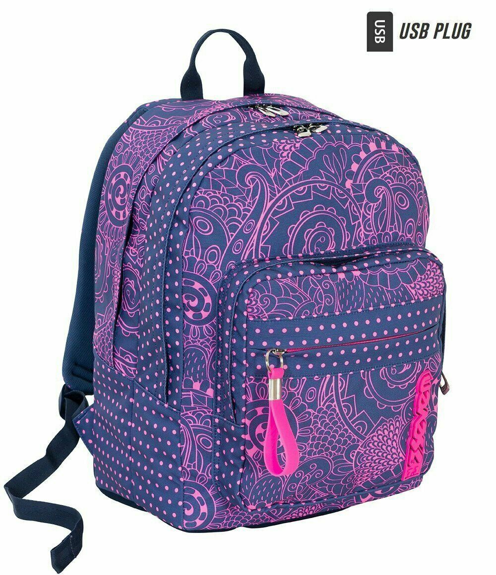 ZAINO OUTSIZE SEVEN MANDALA GIRL 35LT Scuola  con usb plug