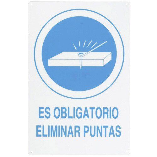 Cartel Obligatorio Eliminar Puntas 30x21 cm.