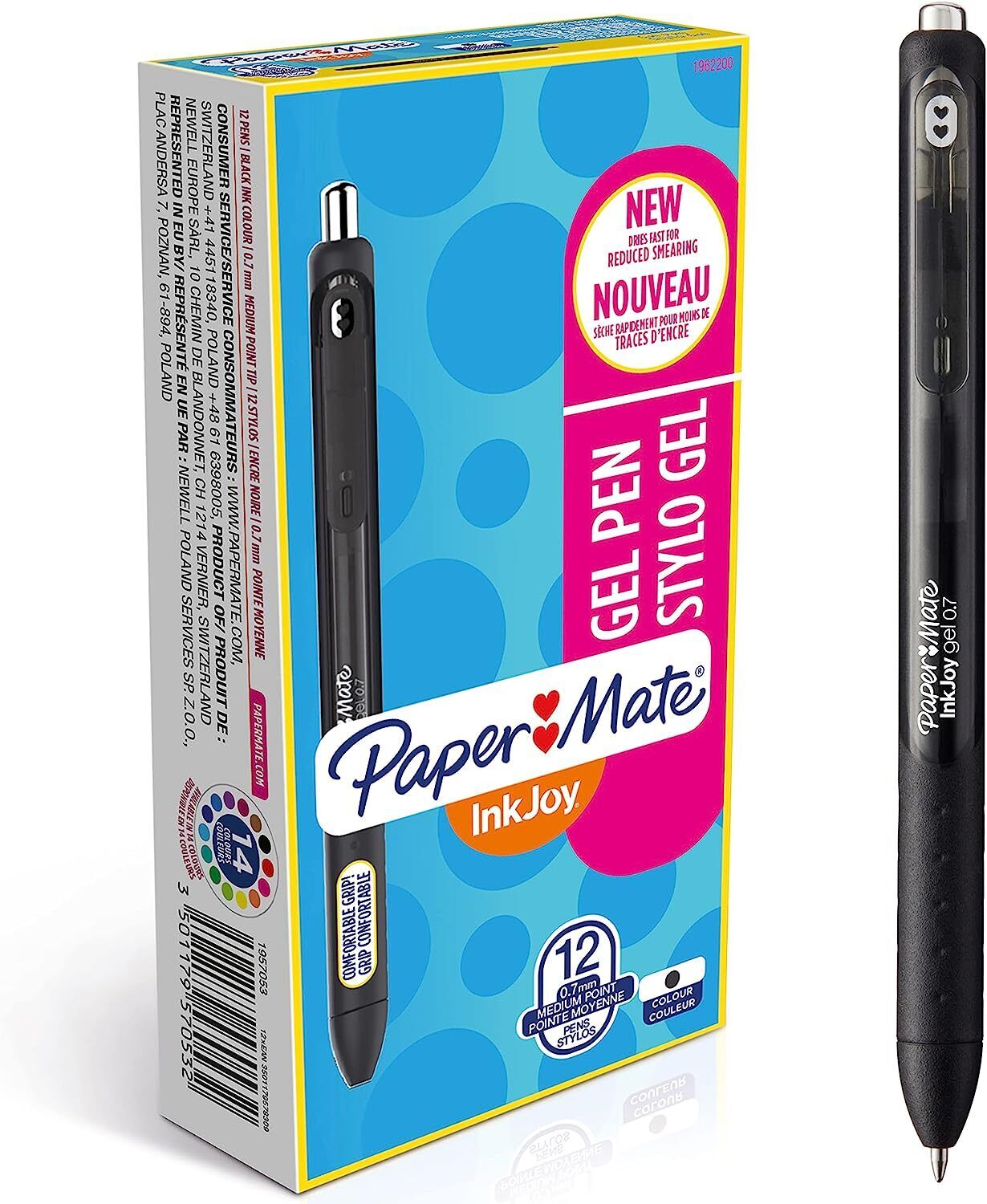 Papermate Inkjoy Gel Penna in gel retrattile Nero 12 pezzi 1957053