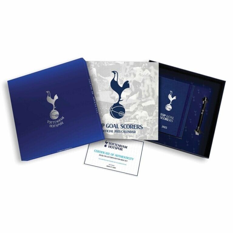 Tottenham Hotspur FC Calendario & Diario Musicale Regalo Scatola 2025 Ufficiale