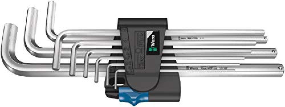 (TG. 9-teilig) Wera 05022130001 chiave esagonale L-shaped hex key set Metrico 9