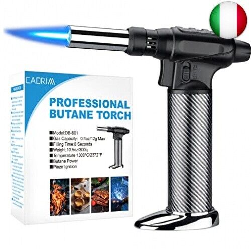 Cannello da Cucina Torcia Regolabile Bruciatore Fiamma Ossidrica Butano Metallo
