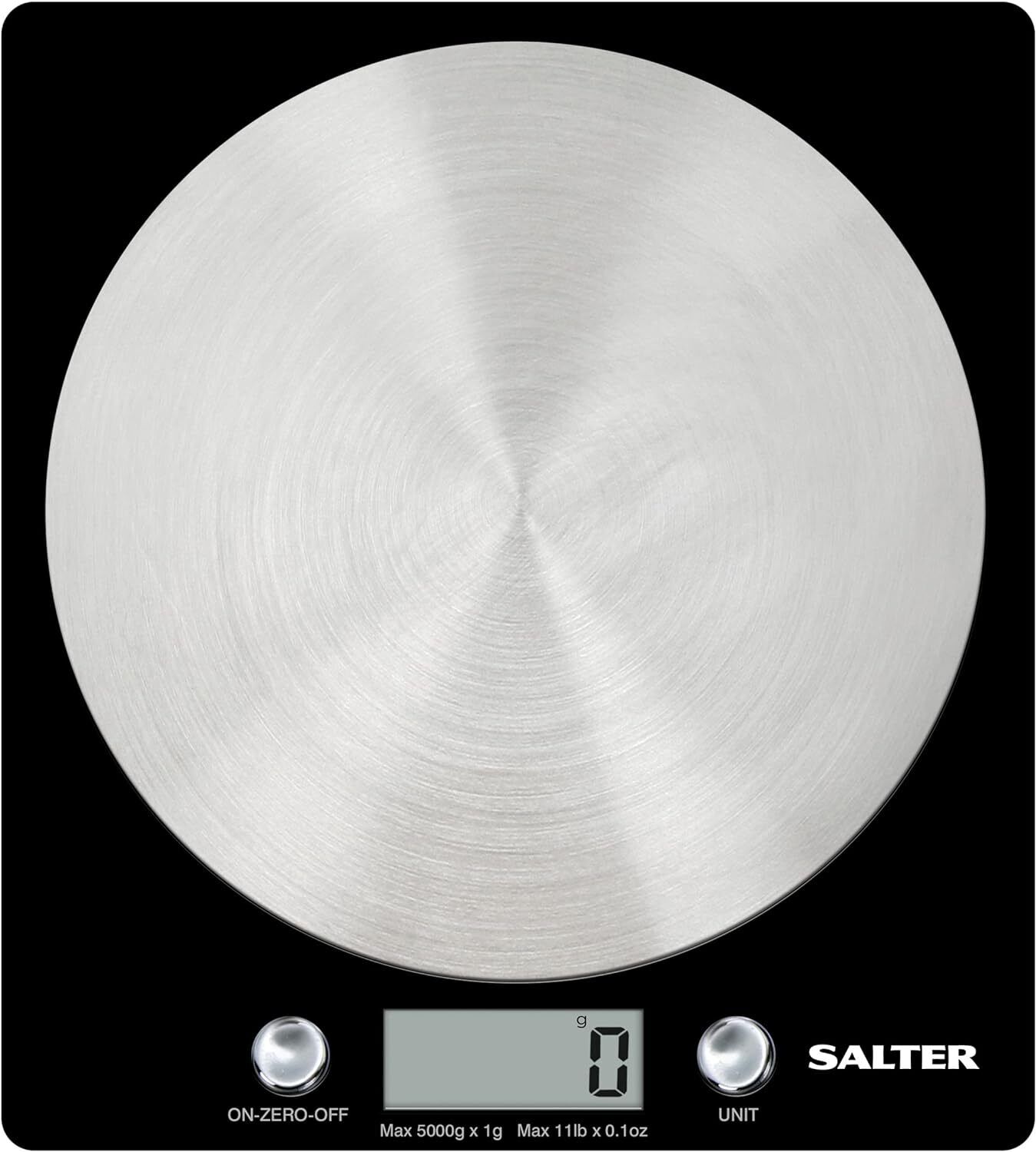 Salter 1036 BKSSDR - Bilancia elettronica a disco, vista in TV, design Nero