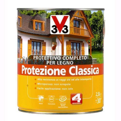 V33 Protettivo Completo Legno Protezione Classica Colore Noce chiaro 02 – 750 ML