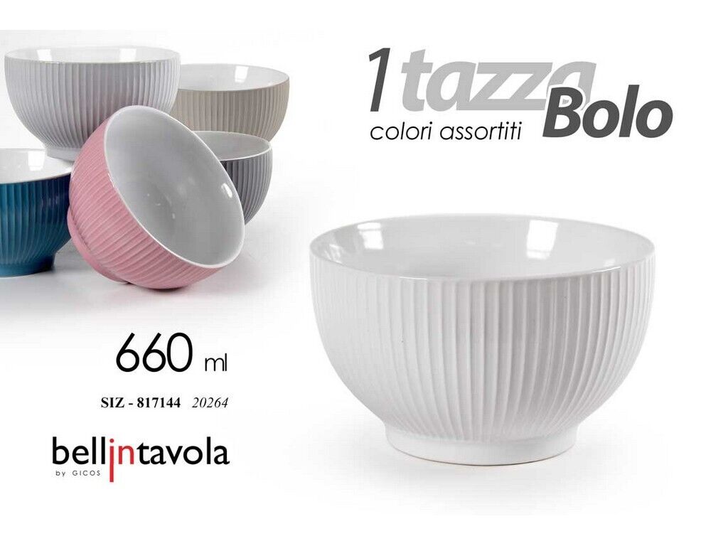 TAZZONE TAZZA GRANDE COLAZIONE BOLO CERAMICA GICOS A COSTE COLOR 660 ML PZ.1