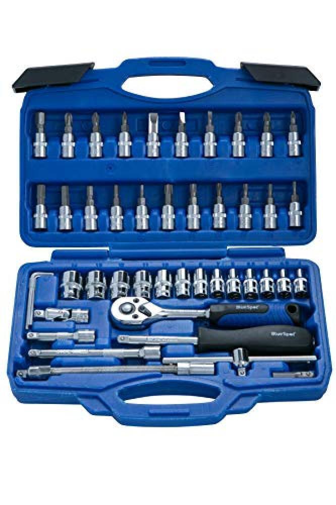 (TG. n/a) Blue Spot 01530 - Set chiavi al cromo-vanadio, 46 pezzi - NUOVO