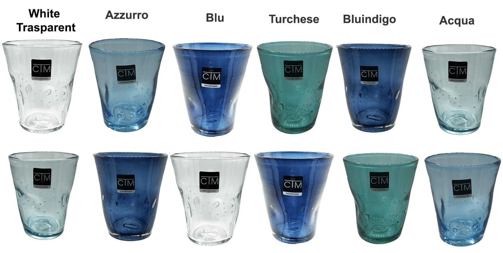 CTM Comtesse - Samoa - bicchieri Acqua h cm 10 -  Colori-assortiti 12 Pezzi