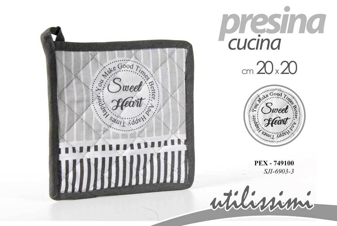 PRESINA DA FORNO CUCINA Barbecue COTONE CLASSICA MODERNA SWEET HEART 20*20cm