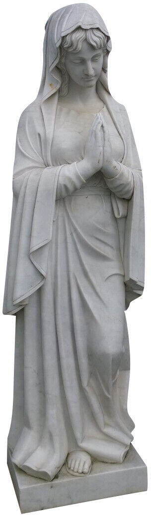 Madonna di Lourdes in marmo L62xPR45xH215 cm