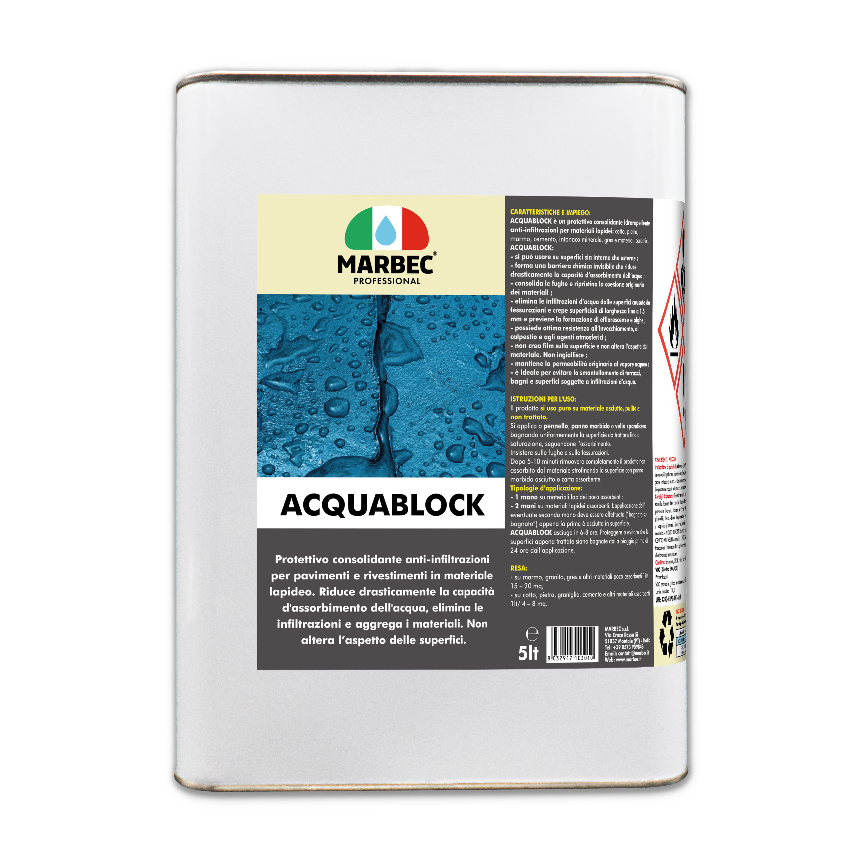 ACQUABLOCK - Protettivo consolidante anti infiltrazioni multisuperficie