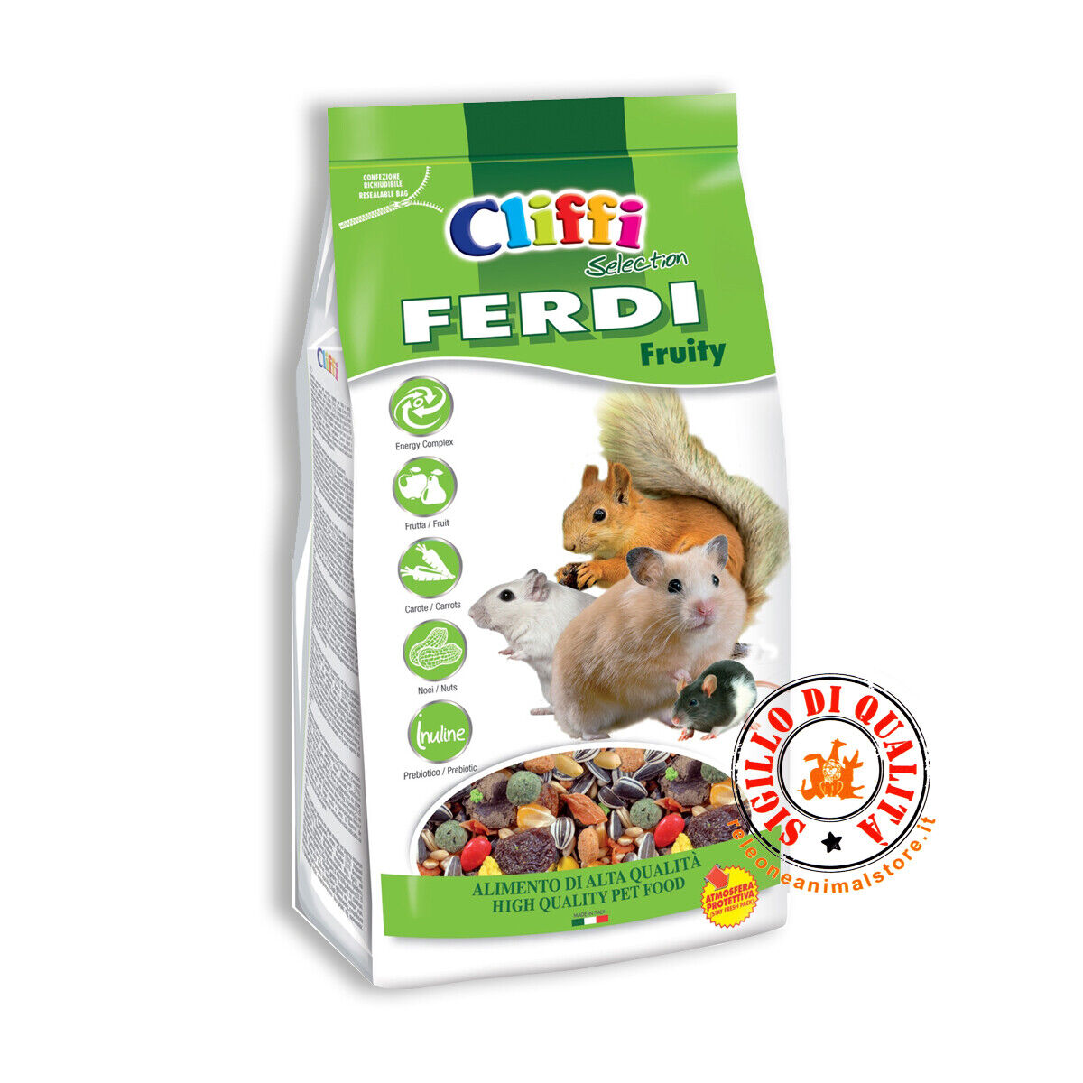 Cliffi Ferdy Fruity Alimento per criceti, scoiattoli, gerbilli e topolini 700g