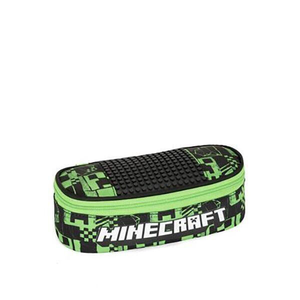 Minecraft Astuccio Ovale Organizzato con Pixel + OMAGGIO Set 12 pz Cancelleria