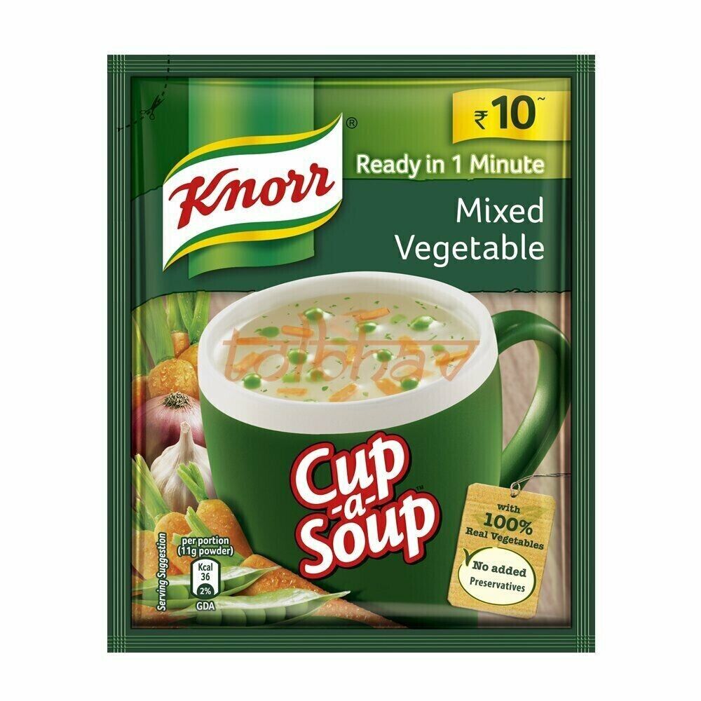 10 confezioni di zuppa di verdure Knorr Cup A Soup Instant Mix 9,5 g ciascuna