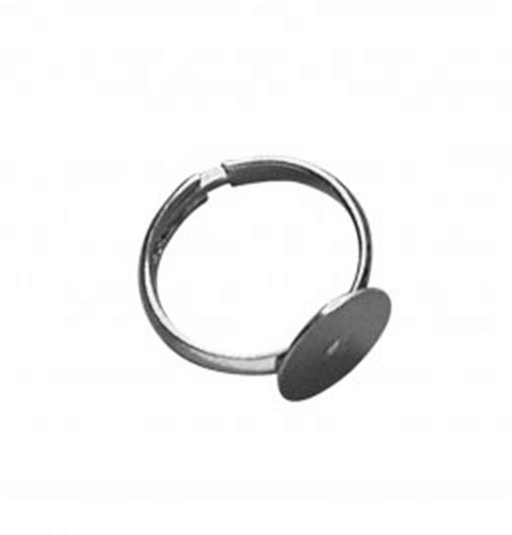Anello Con Piastra 12 Mm Platino | Rayher
