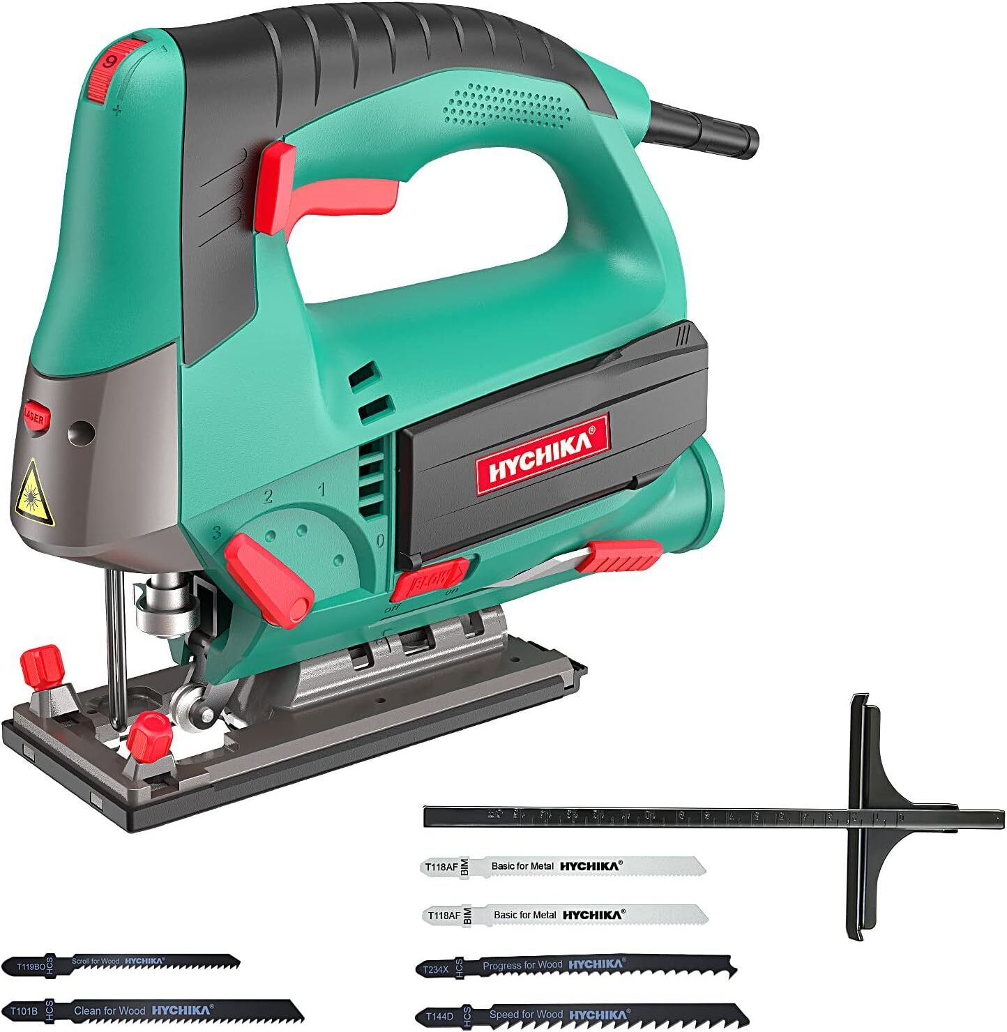 Seghetto Alternativo 800W, HYCHIKA Profondità di Taglio 110mm, 800-3000RPM,...