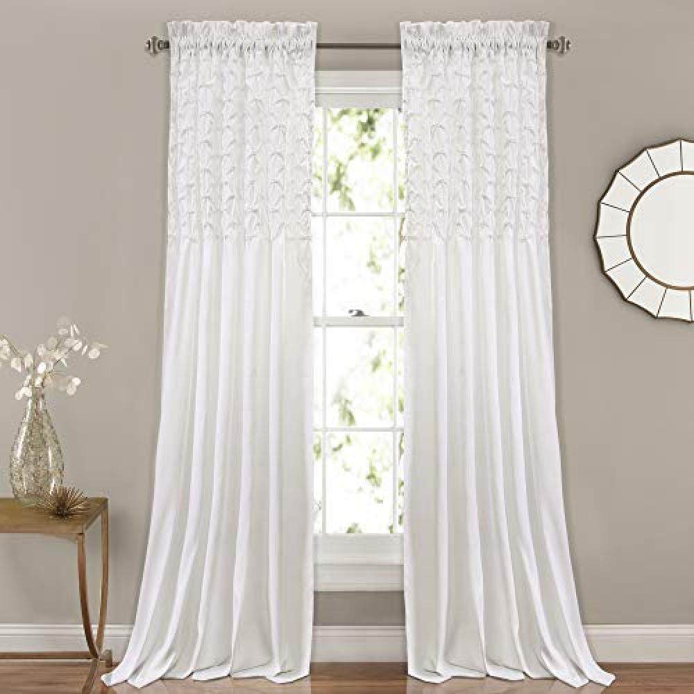(TG. 84 x 54,) Lush Decor Bayview Tende - Pintuck strutturato semi velato pannel
