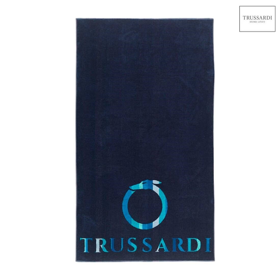 Telo Spiaggia Mare Trussardi  Wave Blu cm 95x180