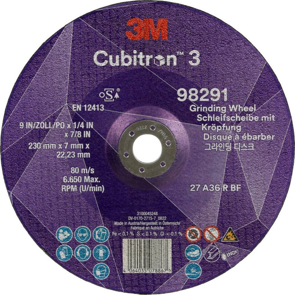 Cubitron 98291 Disco per sgrossatura Diametro 230 mm Ø foro 22.23 mm 10 pz.