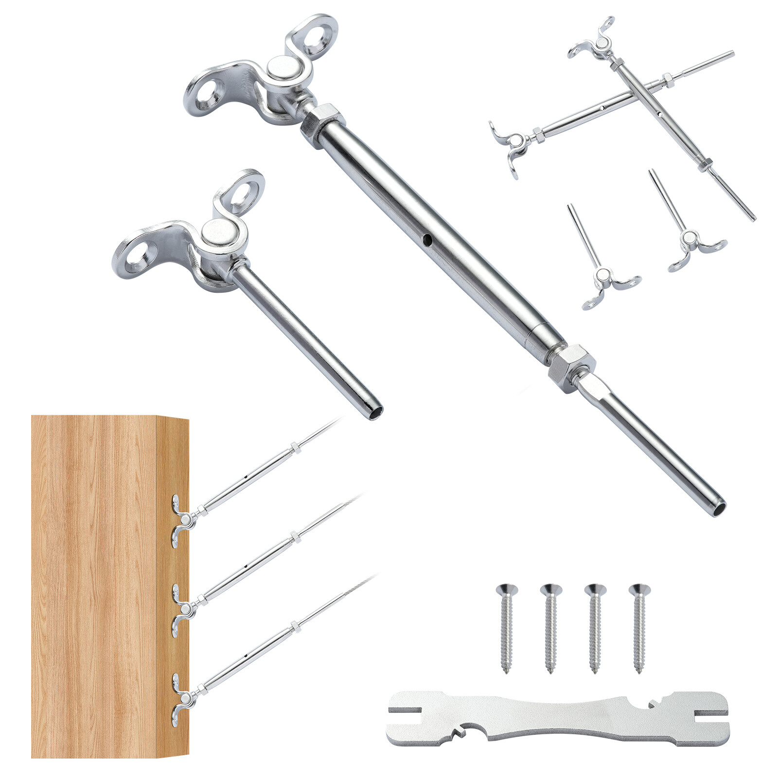 VEVOR Kit ringhiera per cavi da 1/8" in acciaio inossidabile T316 da 30 pezzi