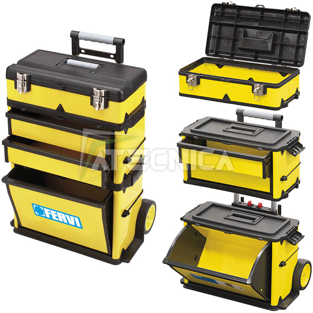 Trolley carrello portautensili da lavoro Fervi C087 a 3 moduli divisibili